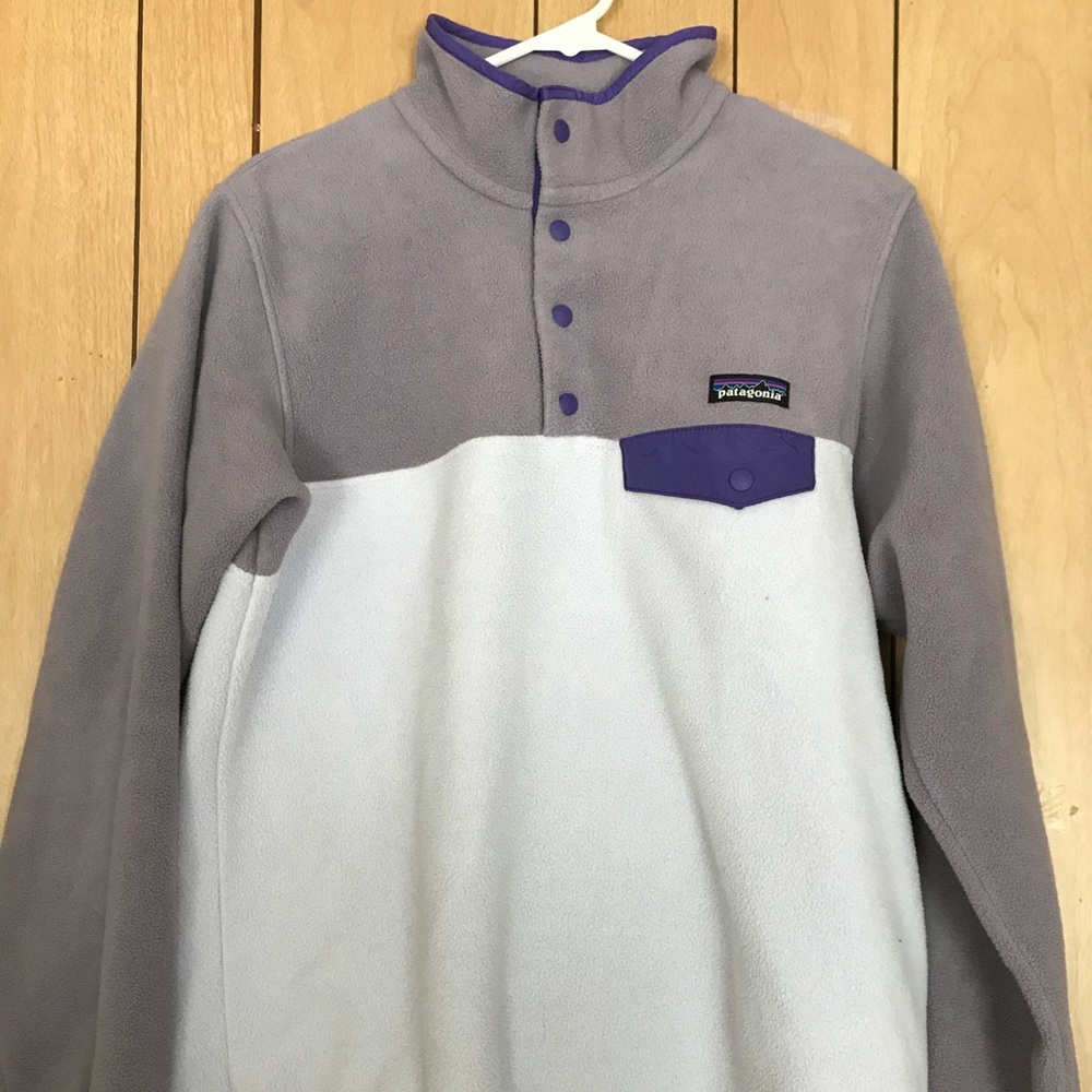 Purple Patagonia Fleece Synchilla Button Up